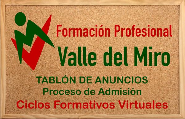 Proceso de Admisión Formación Virtuales valle del miro valdemoro